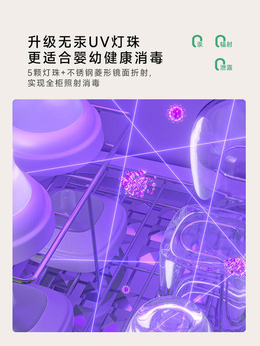 plodon浦利顿奶瓶消毒柜紫外线带烘干二合一体PLD-ZTD20E2 商品图2