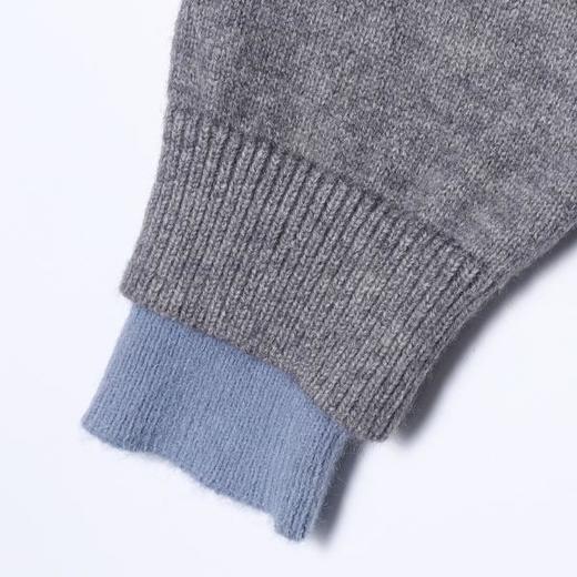 72111SDSA男士秋冬新款痞帅男装极简风撞色拼接假两件毛衣开衫针织衫 商品图4