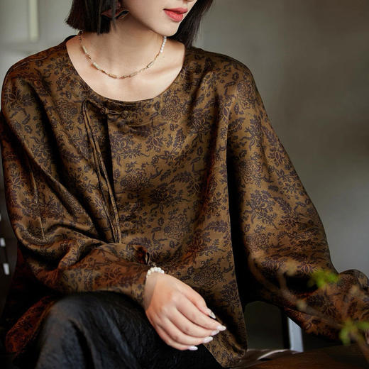 暮金纱新中式提花外套，这个秋日的静奢感，是这件低调的美衣给的【3-5天发货，周末顺延】【G】 商品图0