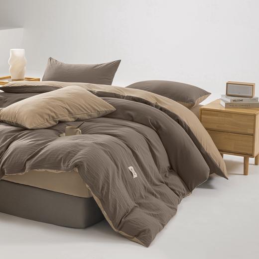 無印良品 透气水洗棉四件套浅灰+卡其 MJ-T2024-0202-3 商品图3