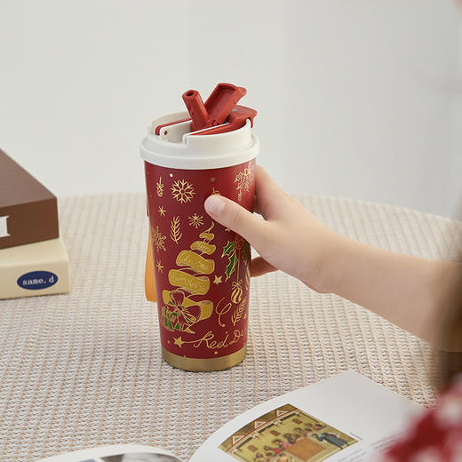 大英博物馆 麋鹿系列 盖亚·巴斯特系列 500ml 圣诞祝福 便携咖啡保温杯 商品图3