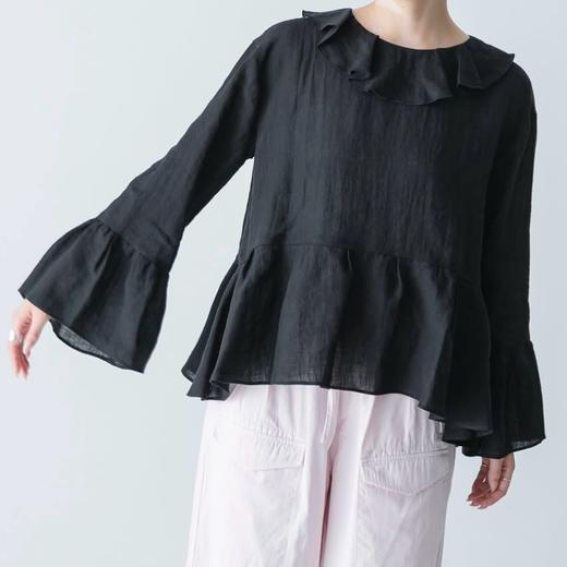 Susuri黑色荷花领衬衫 商品图8