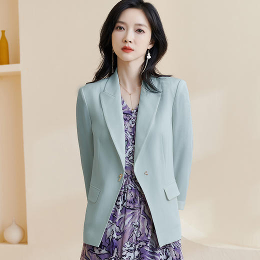 剩S/M 别致七分袖醋酸西服知性职业小西装外套女0824 商品图3