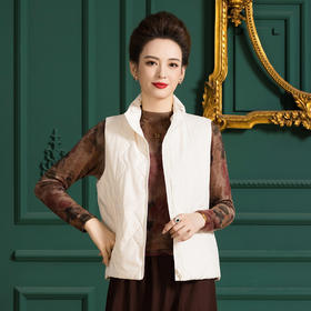 WW A9922填充桑蚕丝棉服妈妈装修身保暖马甲内搭外穿两用