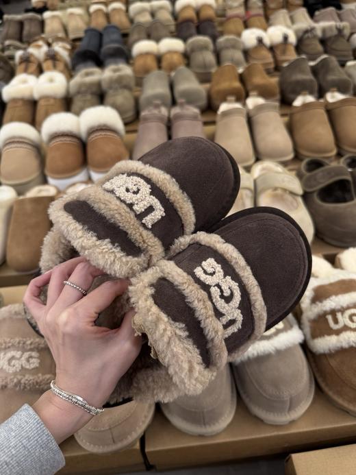 【女款】河南桑坡新款油叽叽刺绣拖鞋平底  羊皮毛一体雪地靴 拖鞋建议大一码 商品图5