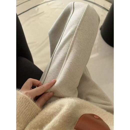 优选丨【600g羊毛开衩直筒裤】高支羊毛面料 宽松挺阔版型 巨显瘦 不臃肿 商品图3