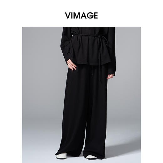 VIMAGE纬漫纪宽松时尚系带设计阔腿裤V2405115 商品图0