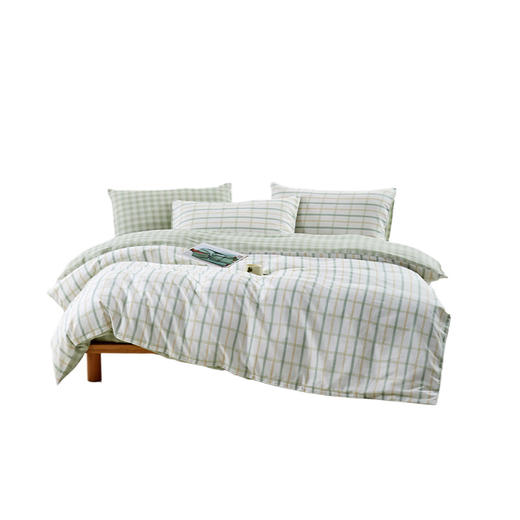 無印良品 咖品纯棉四件套-荷塘月色200x230cm MJ-T2022-103-4 商品图0