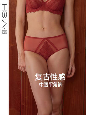 【Scarlett】遐中腰平角裤性感镂空纯棉裆透气速干超薄蕾丝内裤女