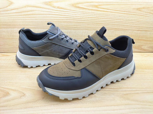 2023秋冬新款豪行13387151真皮颗粒底系带防滑户外鞋运动鞋男单鞋 商品图3