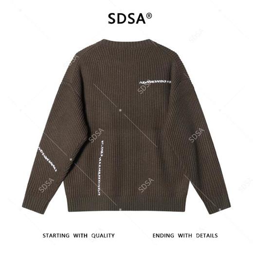 243031SDSA男士秋冬新款痞帅男装潮牌撞色缝线圆领针织衫毛衣百搭休闲 商品图5