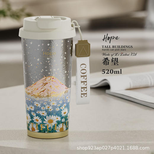 雀说爆款纯钛咖啡保温杯男女士高档保鲜双饮水杯高颜值车载保冷杯子AL6817 商品图1