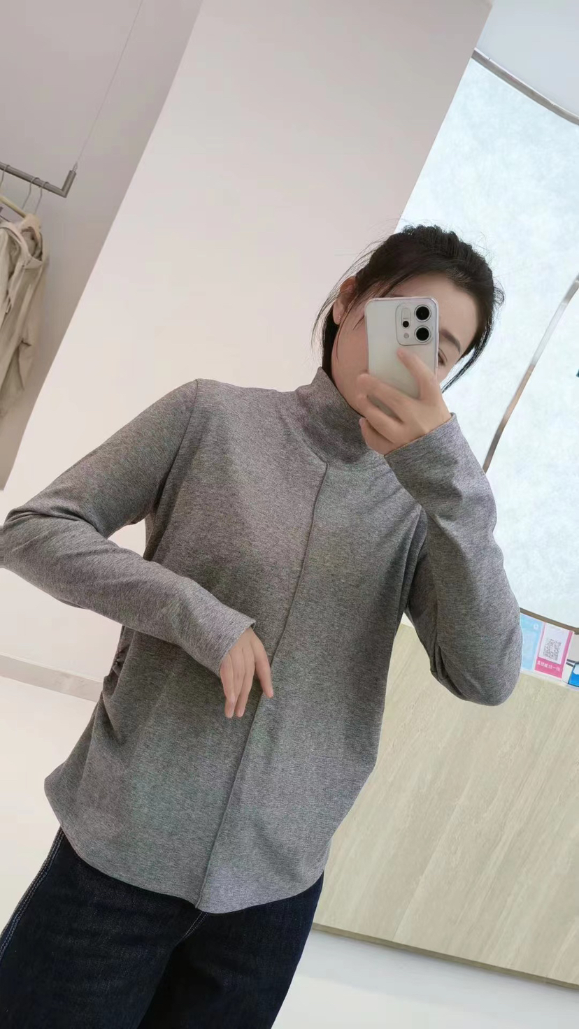 水淼2025冬新款高领宽松密包搞高弹休闲小衫1868