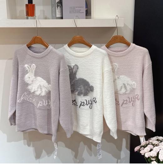 软绵绵来啦～𝐆𝐞𝐥𝐚𝐭𝐨 𝐩𝐢𝐪𝐮*萌兔子奶昔系列家居服套装 商品图10