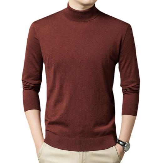 丰讯 男士秋冬季双翻领长袖纯色毛衣休闲针织衫 FXT5355 商品图0