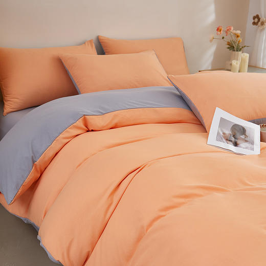 彼加曼 双拼彩棉纯风四件套-浅橙200*230cm BGM-T2462 商品图2