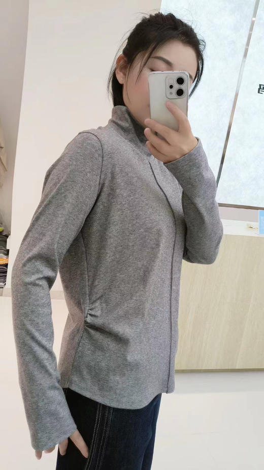 水淼2025冬新款高领宽松密包搞高弹休闲小衫1868 商品图1