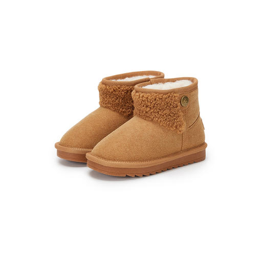 英氏儿童靴子冬季加绒雪地保暖女童秋冬棉靴男童短靴户外百搭潮流 商品图4