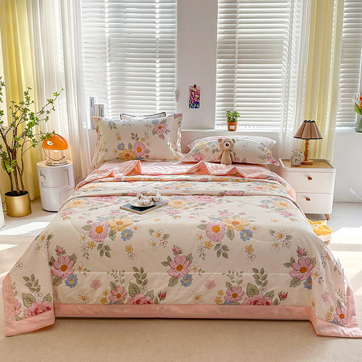 里外全棉印花夏被 可水洗新疆棉花夏凉被 商品图0