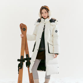 笛莎Deesha青少年女童羽绒服2025冬季女童连帽长款户外羽绒服