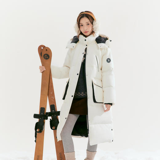 笛莎Deesha青少年女童羽绒服2025冬季女童连帽长款户外羽绒服 商品图0