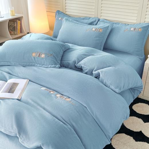 彼加曼 全工艺加厚牛奶绒刺绣四件套-雪兰200*230cm BGM-T2539 商品图3