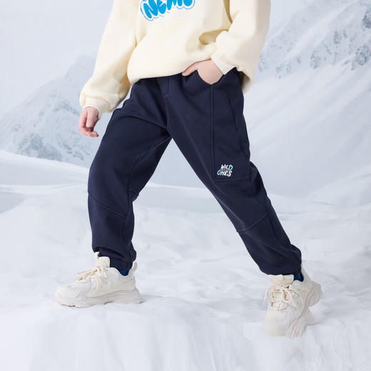 【MQD】冬季男大童潮酷休闲运动加绒学院风卫裤针织裤 商品图3