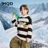 【MQD】冬季男大童学院风条纹撞色字母半高领毛衣 商品缩略图1