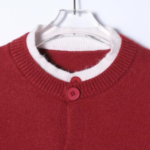 72111SDSA男士秋冬新款痞帅男装极简风撞色拼接假两件毛衣开衫针织衫 商品图2