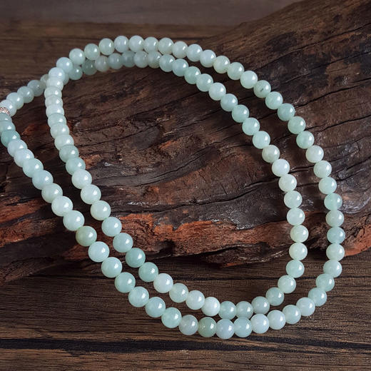 【天然正品】A货翡翠天然细腻糯冰种约7.8MM翡翠珠串项链链长：41CM女士020425AH71现售价：1680 商品图5