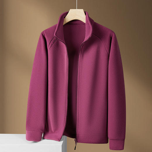 【中老年摇粒绒外套】秋冬加厚保暖抓绒衣男女 爸爸装卫衣立领开衫夹克  商品图9