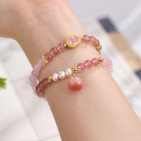 【普陀山】草莓粉晶手串-美好佳缘