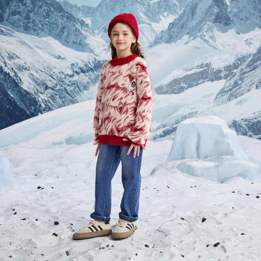 【MQD】女大童冬季学院风保暖晕染甜美休闲半高领毛衣 商品图3