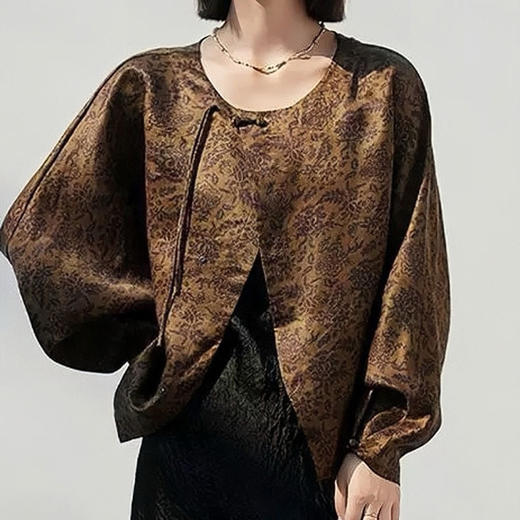 暮金纱新中式提花外套，这个秋日的静奢感，是这件低调的美衣给的【3-5天发货，周末顺延】【G】 商品图4