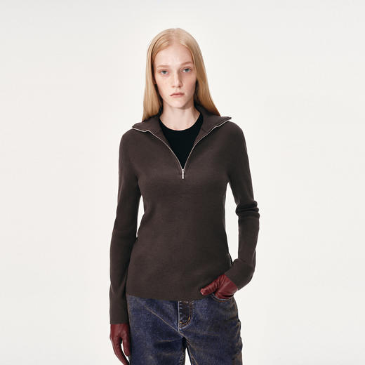 NUTH 羊毛混纺高领修身保暖打底针织衫女 商品图4