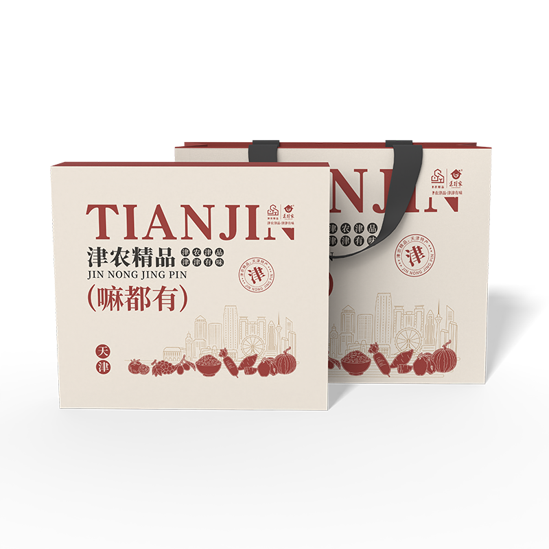 津农精品 莲到家 嘛都有伴手礼礼盒内含沙窝萝卜礼卡1张+岳龙甘薯礼卡一张+2盒掼蛋扑克牌+1本津农精品产品指南