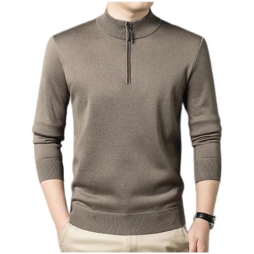 丰讯 男士秋冬季半高领拉链纯色时尚休闲针织衫毛衣 FXT5254 商品图2