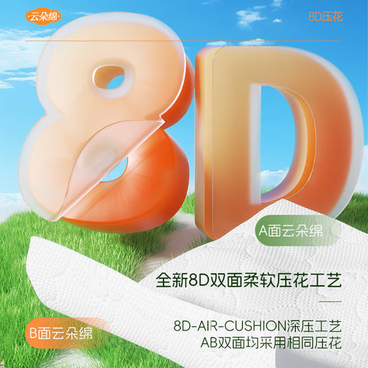 蓝漂 8D白色气垫压花抽纸5层280张4包*2组共8包 LP0BS008B 商品图4