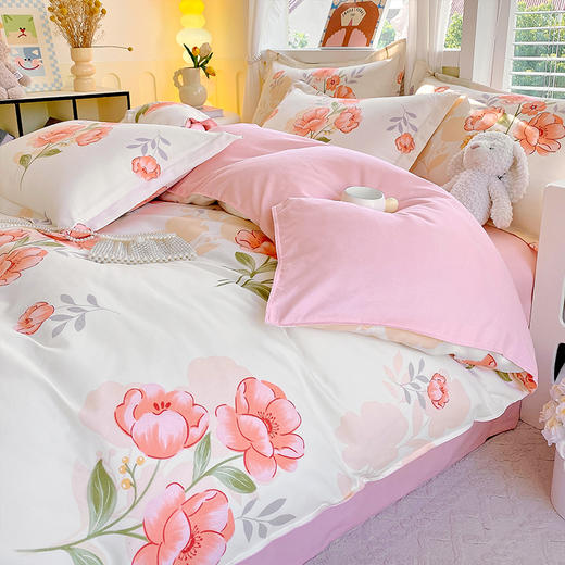 罗曼罗兰 加厚磨毛四件套花园春景200*230cm 6925314787475 商品图2