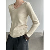 2025秋冬新款！U领露锁骨显瘦软糯针织打底衫女气质修身长袖上衣！ 商品缩略图2
