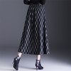 垂坠感格纹百褶大摆裙，通勤高腰显瘦A字裙时尚半身裙MYX-KYL-076-L 商品缩略图2