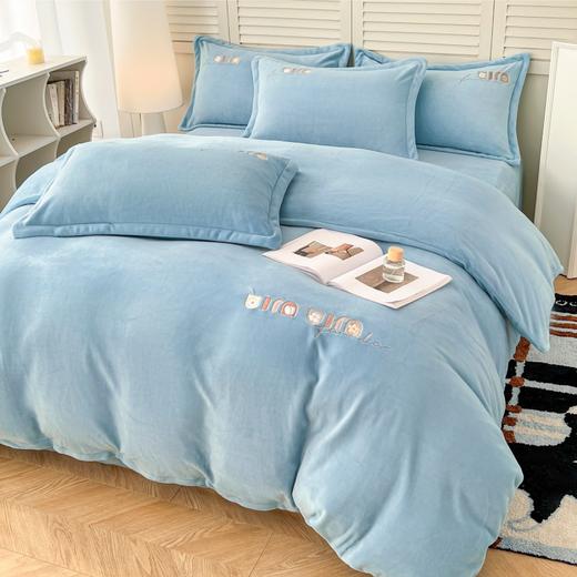 彼加曼 全工艺加厚牛奶绒刺绣四件套-雪兰200*230cm BGM-T2539 商品图2