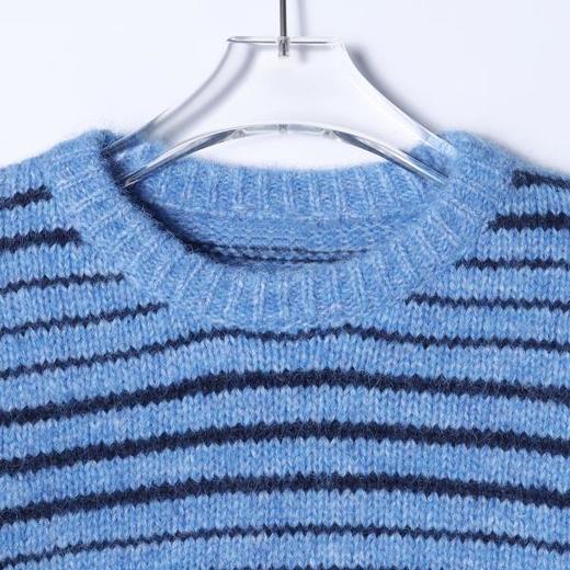 22657SDSA男士秋冬新款痞帅男装潮牌简约撞色条纹圆领针织衫毛衣百搭 商品图2