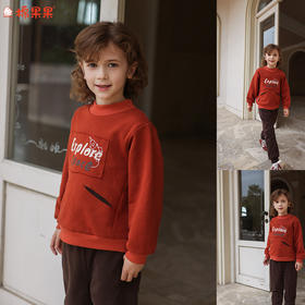 棉果果冬季新品男童复合奥利绒保暖加绒圆领套头卫衣M412180425749