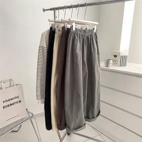 日系复古灯芯绒裤子！2025女宽松休闲直筒阔腿裤2024秋冬显瘦百搭九分裤！