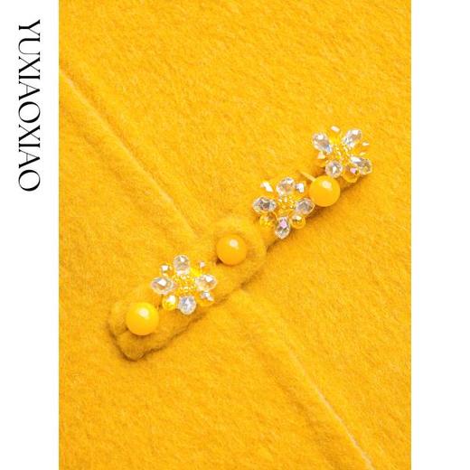 余潇潇【黄玫瑰与白玫瑰】中式盘扣羊毛羊驼兔绒拼接水貂马甲&外套 商品图2