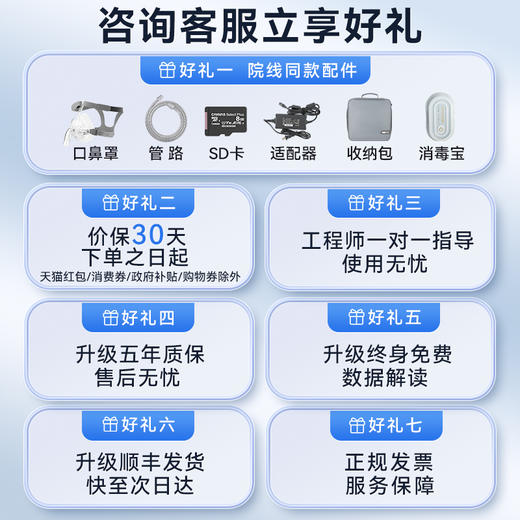 可孚双水平呼吸机家用老人医用肺气肿无创睡眠打呼噜止鼾器 商品图1