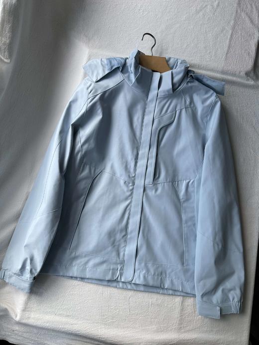 贝壳三 户外防风防泼水立领连帽冲锋衣女简约纯色外套女C101521 商品图3