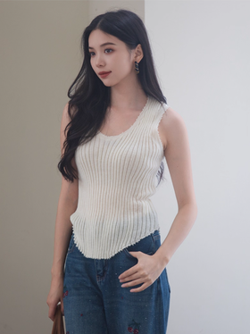 【门店同款】ENJOY秋季“城市与旷野”坑条针织背心 164544071