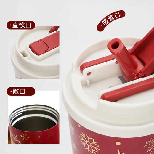 大英博物馆 麋鹿系列 盖亚·巴斯特系列 500ml 圣诞祝福 便携咖啡保温杯 商品图4